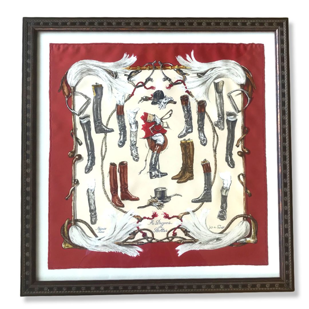 HERMES A Propos des Bottes Framed Vintage Hermes Scarves – Vintage