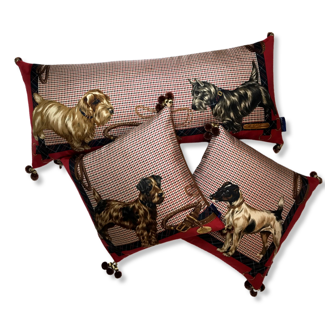 Vintage Ralph Lauren Pillow Best In Show Vintage Silk Scarf Pillows at Vintage Luxe Up