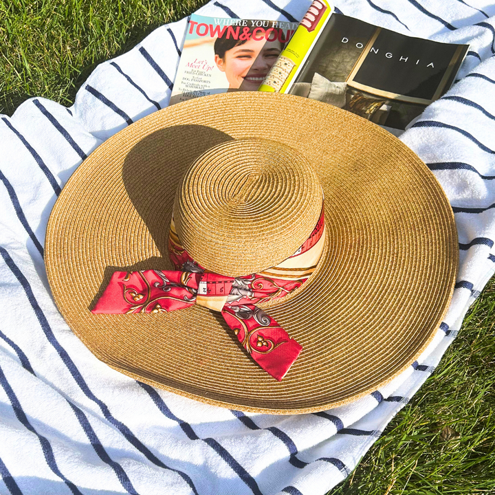Hermes Astrologie Dies et Hore Scarf Straw Hat exclusively at Vintage Luxe Up