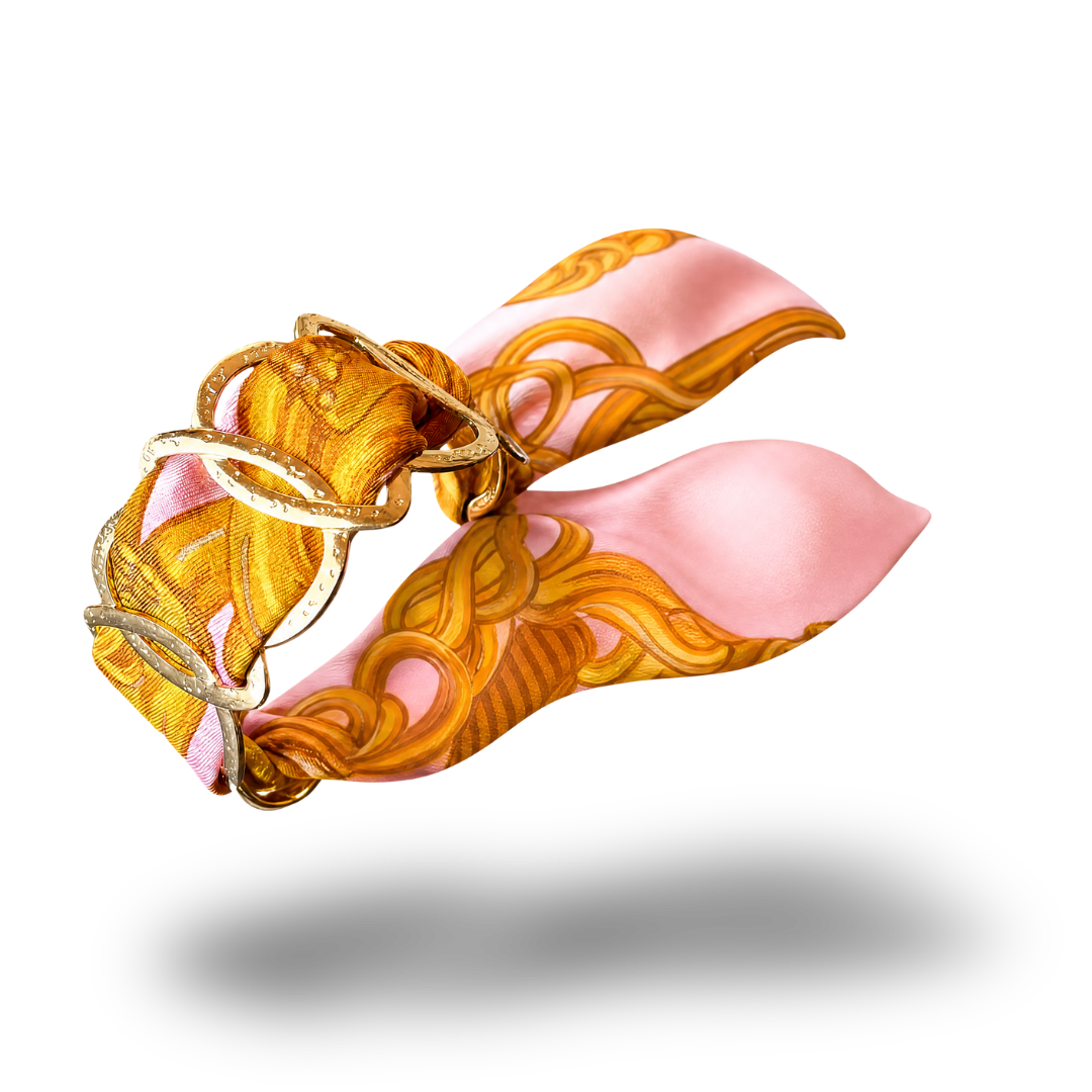 CC Chain Pink Vintage Scarf Cuff Bracelet