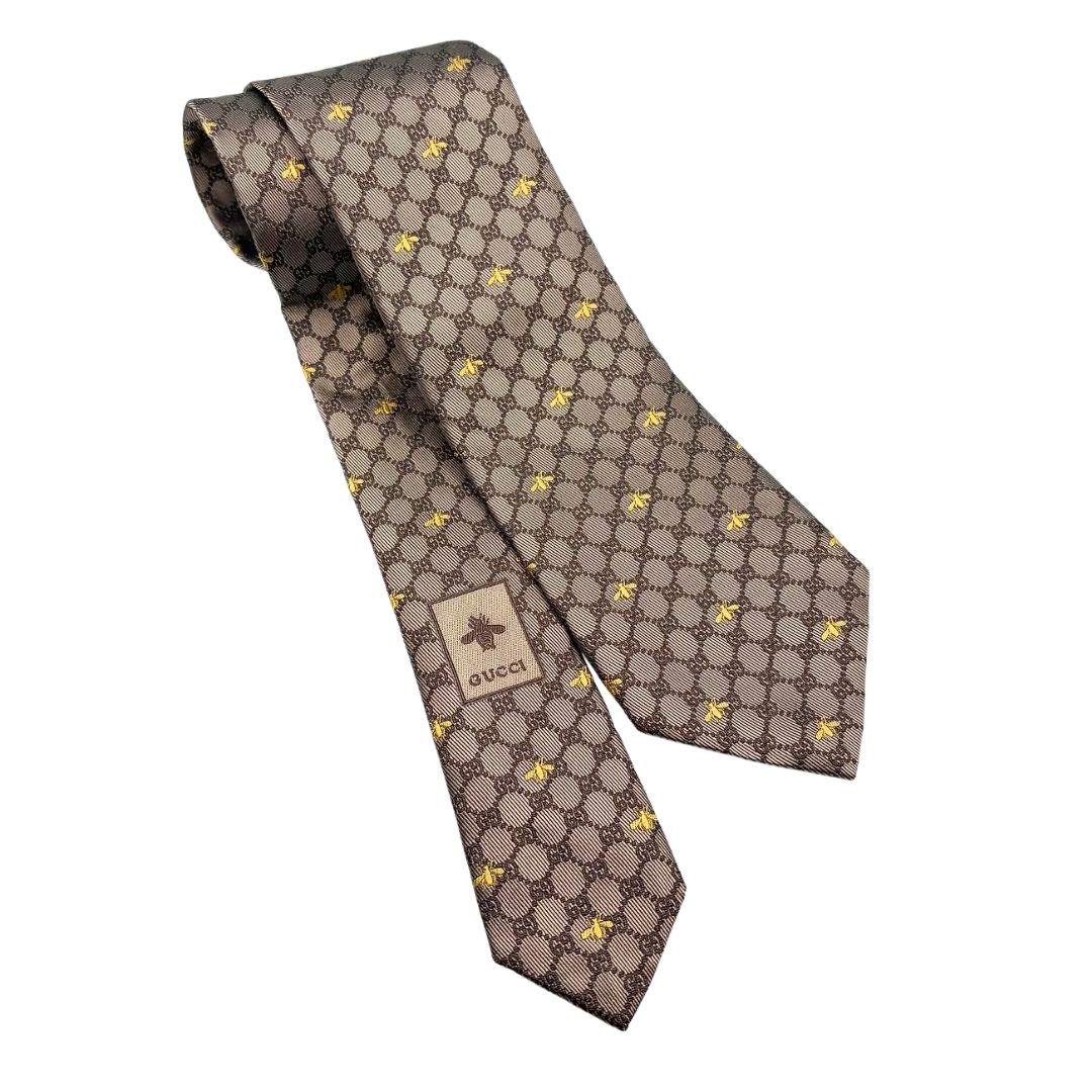 gucci gg gold bumblebee necktie