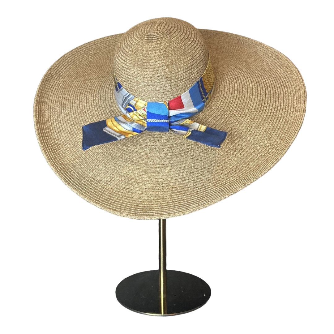Gucci Yachting Scarf Straw Hat exclusively at Vintage Luxe Up