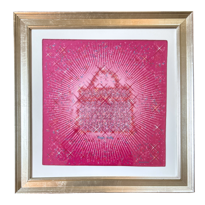 HERMES Magic Kelly Pink Scarf | Framed Hermes Scarf at Vintage Luxe Up