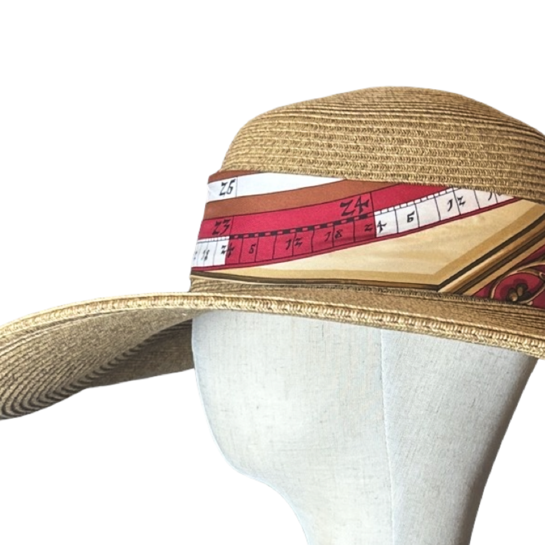 Hermes Astrologie Dies et Hore Scarf Straw Hat exclusively at Vintage Luxe Up