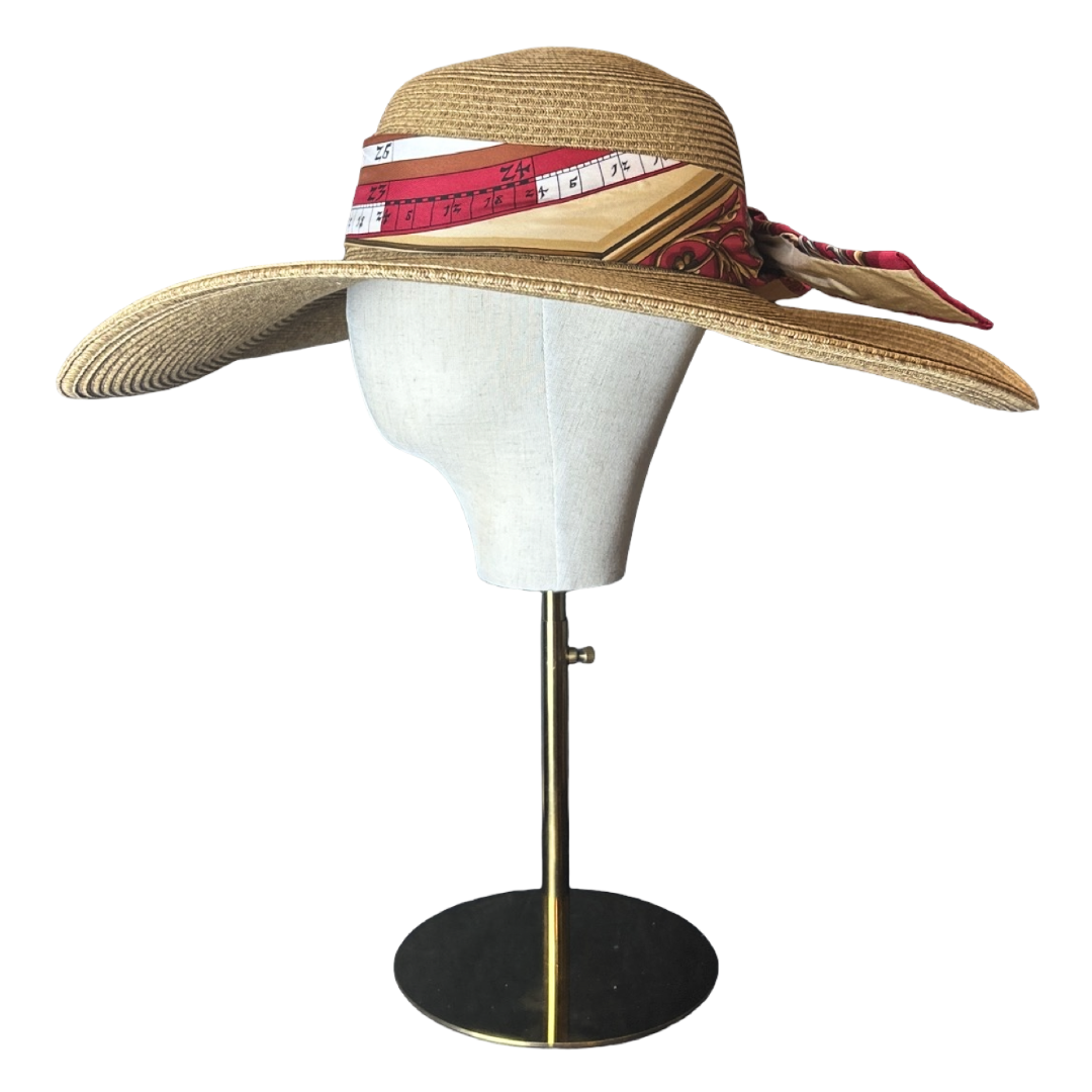 Hermes Astrologie Dies et Hore Scarf Straw Hat exclusively at Vintage Luxe Up