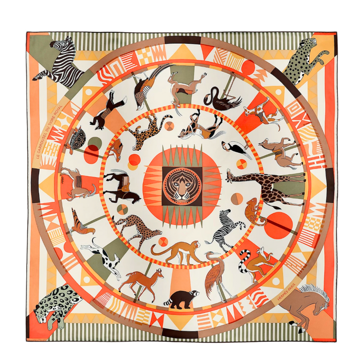Hermes Carrousel du Louvre Royal | Framed Hermes Scarf exclusively at Vintage Luxe Up