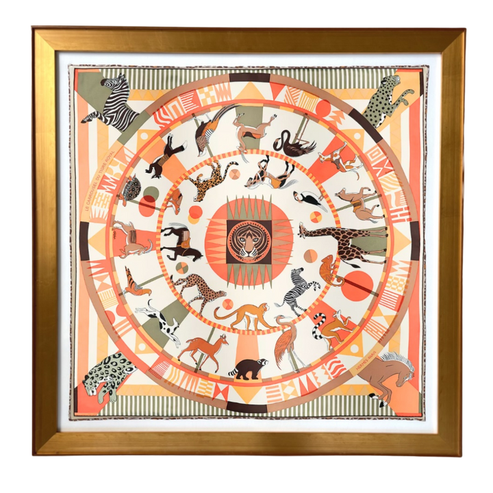 Hermes Carrousel du Louvre Royal | Framed Hermes Scarf exclusively at Vintage Luxe Up