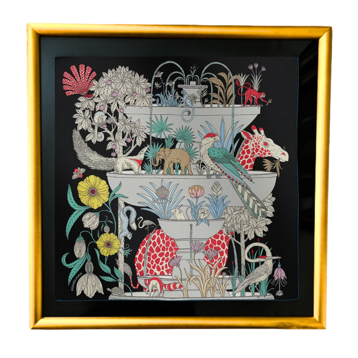Hermes Precious Paradise Detail Scarf | Framed Hermes Scarf at Vintage Luxe Up