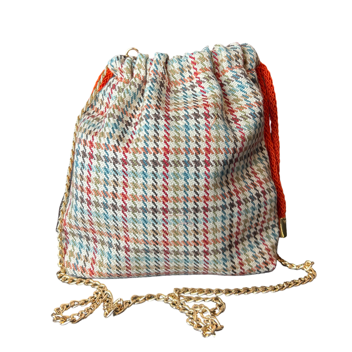 Rubans du Cheval Orange Vintage Scarf Drawstring Crossbody Bag