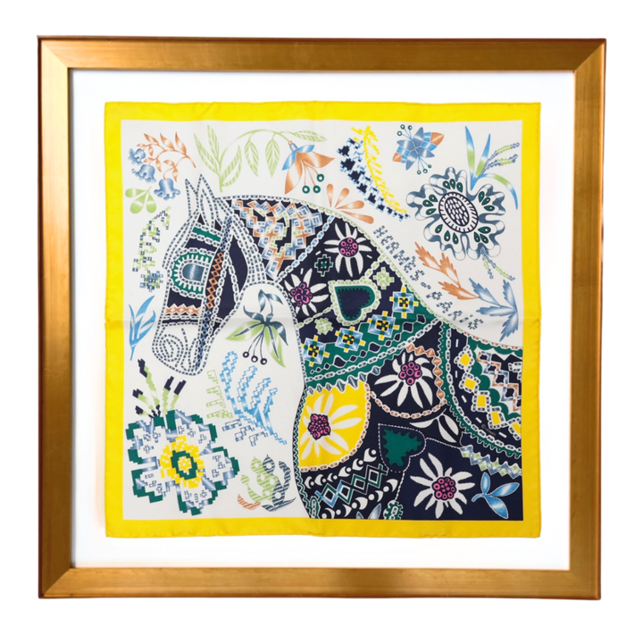 HERMES En Attendant Ulysse Scarf | Framed Hermes Scarf exclusively at Vintage Luxe Up