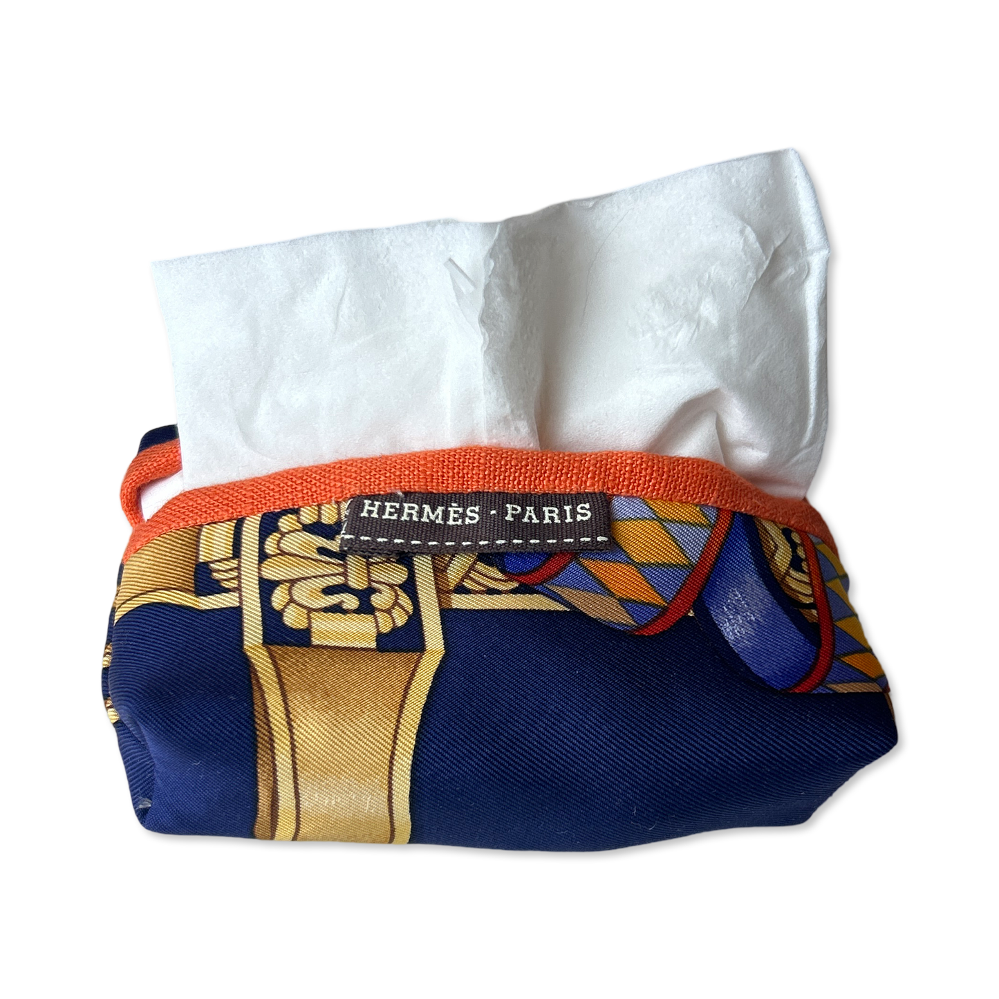 Hermes Rubans du Cheval Scarf | Travel Tissue Pouch at VintageLuxeUp.com