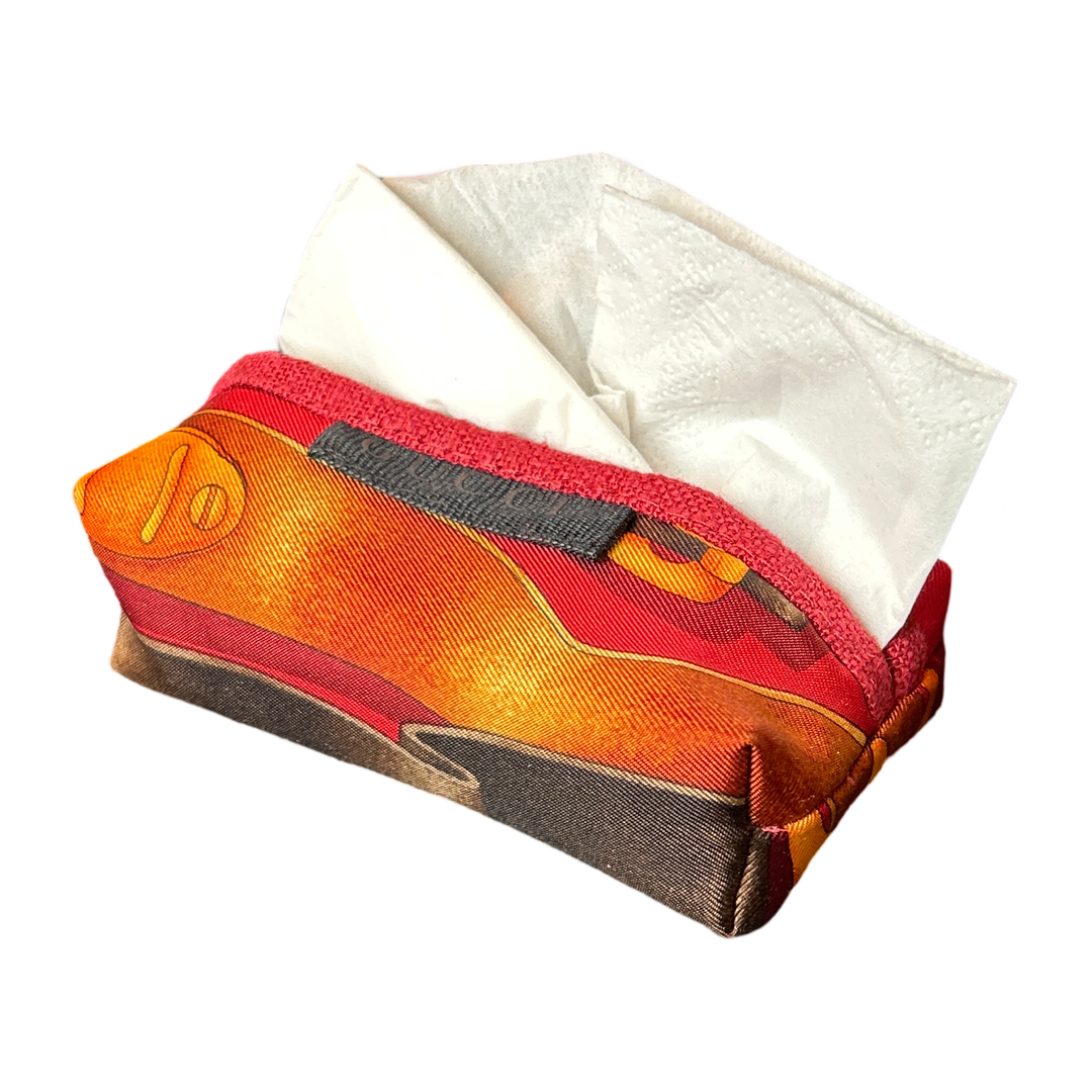 Gucci Red Harness Scarf Travel Tissue Pouch