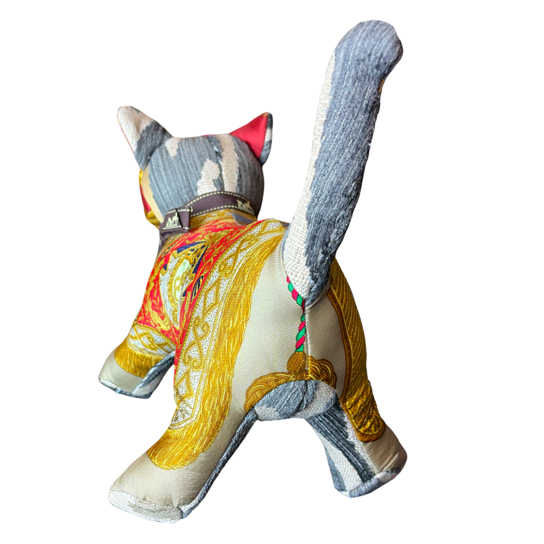 Poste et Cavalerie Vintage Silk Scarf Charming Kitten