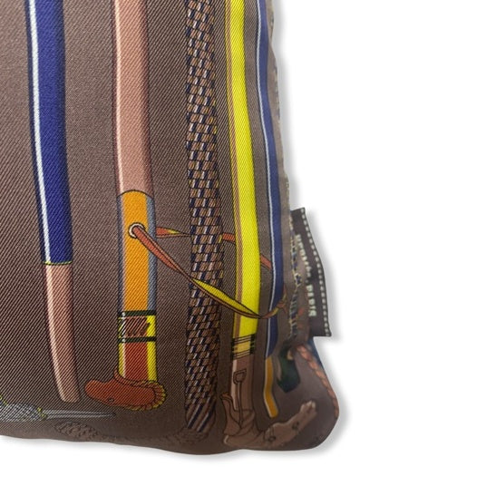 Les Cannes Vintage Silk Scarf Pillow 17"