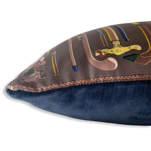 Les Cannes Vintage Silk Scarf Pillow 17"