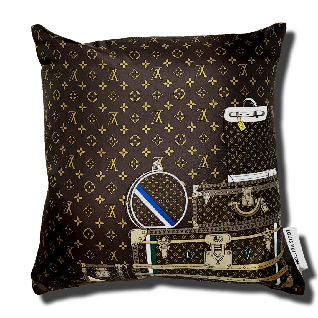 Monogram Luggage Vintage Silk Scarf Pillows