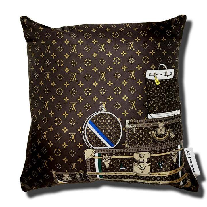 Monogram Luggage Vintage Silk Scarf Pillows