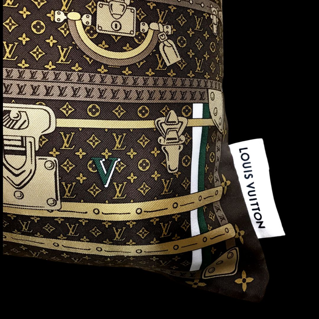 Monogram Luggage Vintage Silk Scarf Pillows