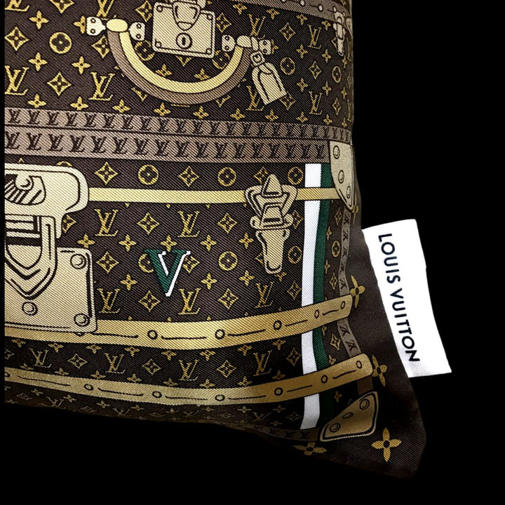 Monogram Luggage Vintage Silk Scarf Pillows