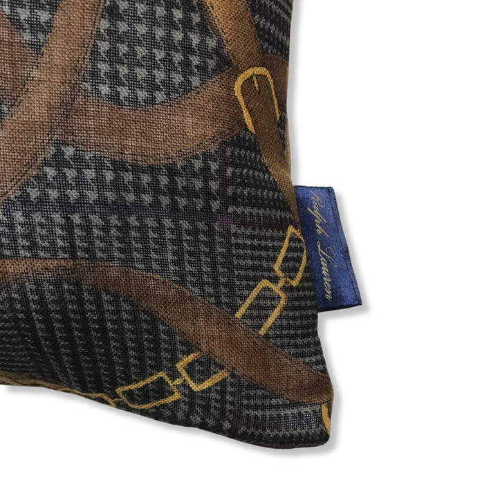 Prince of Wales Tartan Equestrian Vintage Scarf Pillows 17"