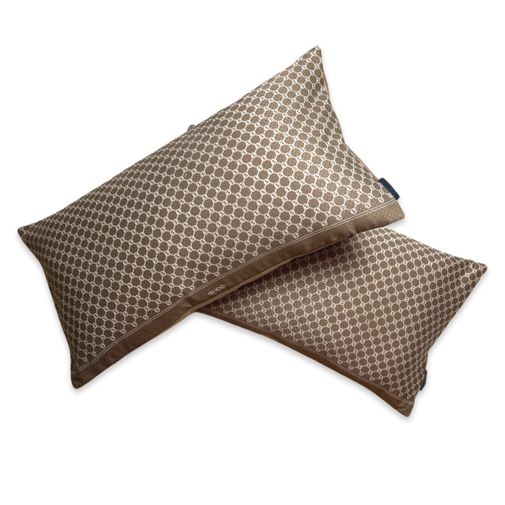 Vintage Gucci Pillow Retro GG Logo Vintage Silk Scarf Pillows at Vintage Luxe Up