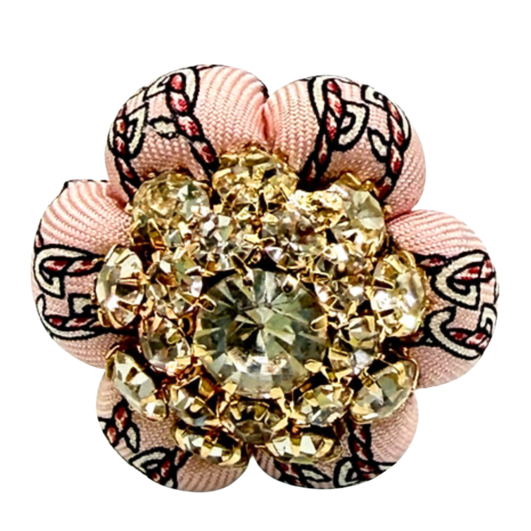 GG Rope Pink Vintage Silk Necktie Ring