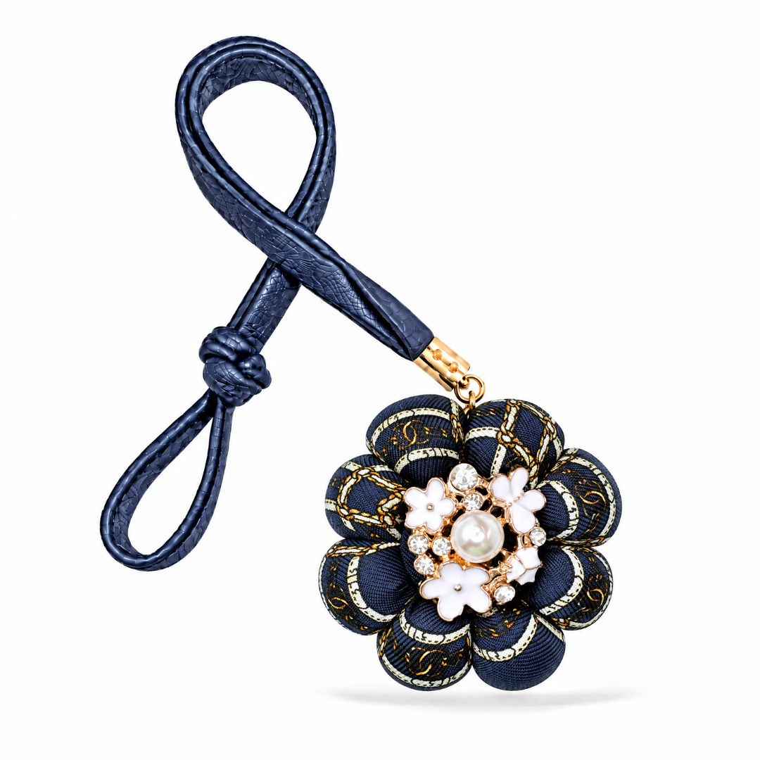 CC Belt & Chain Vintage Silk Necktie Bag Charm