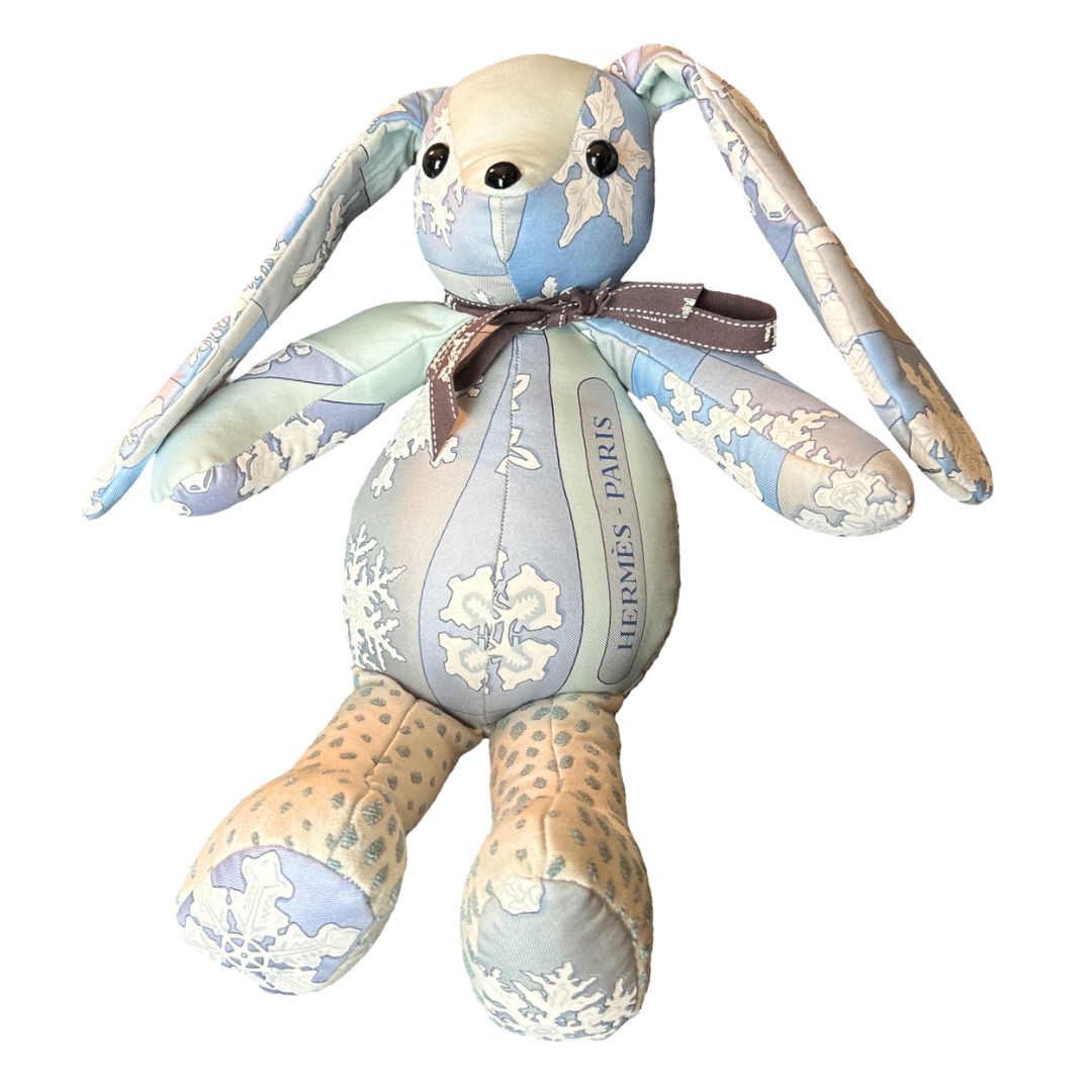 Hermes Feux de l'Hiver Scarf Patchwork Bunny at Vintage Luxe Up