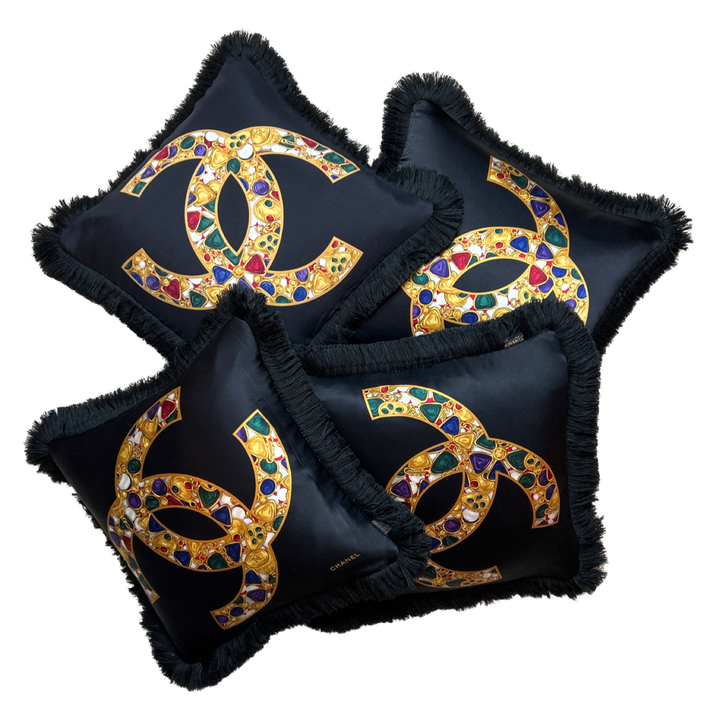 Chanel CC Logo Scarf Pillow Cover Decorative Pillow Throw Pillow