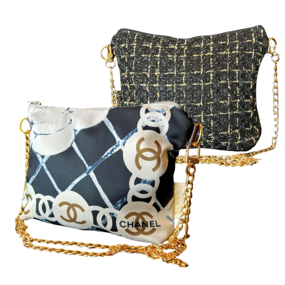 CC Camellia Noir Vintage Scarf Crossbody Bag