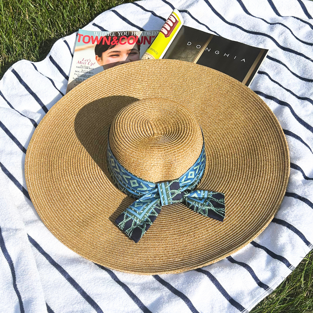 Gucci Harness Logo Scarf Straw Hat exclusively at Vintage Luxe Up