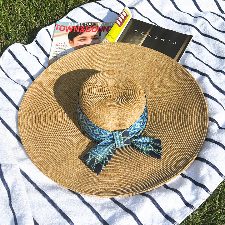 Gucci Harness Logo Scarf Straw Hat exclusively at Vintage Luxe Up