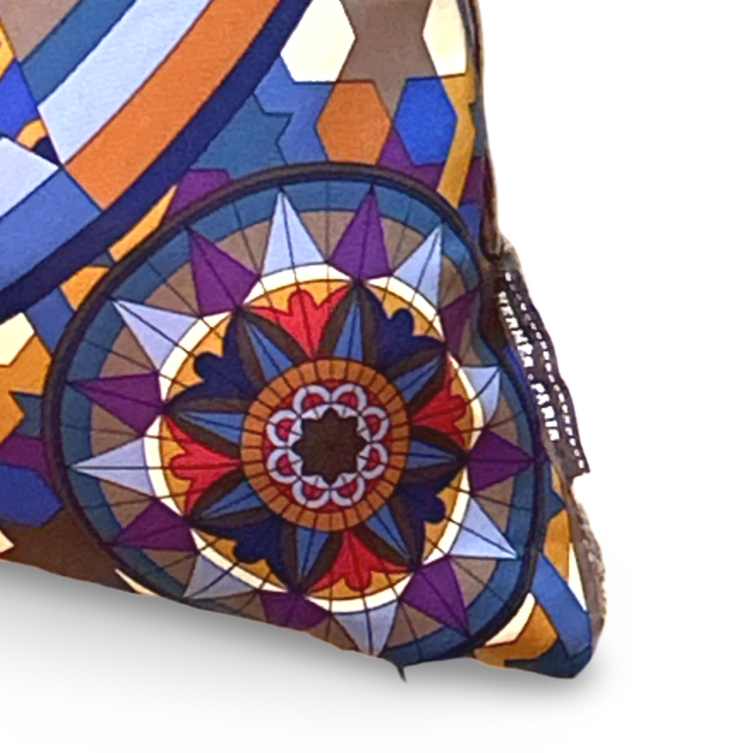 Rose de Compas Vintage Silk Scarf Pillow 24"