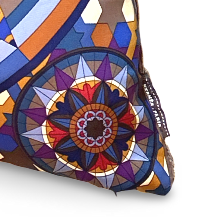 Rose de Compas Vintage Silk Scarf Pillow 24"