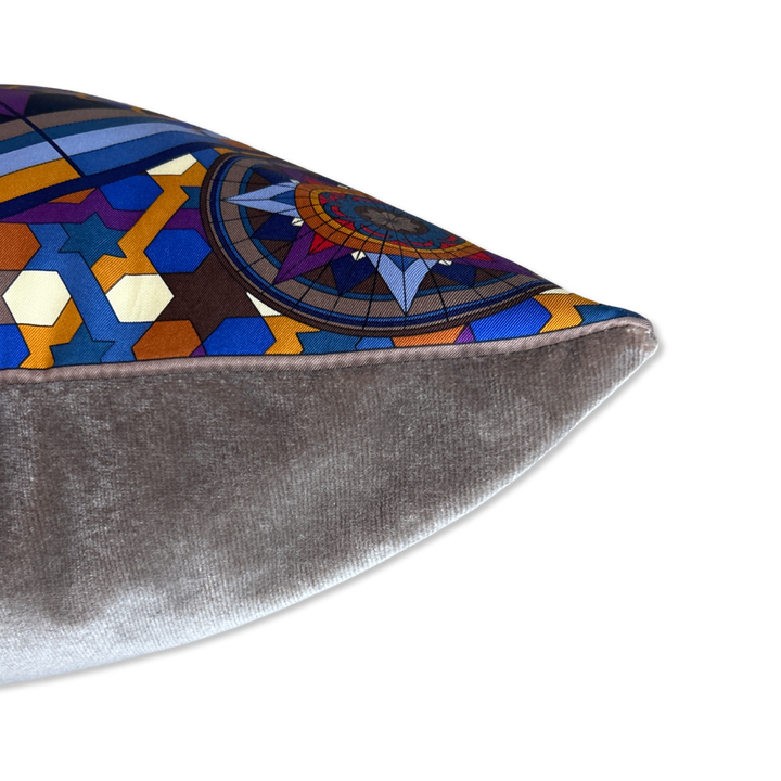 Rose de Compas Vintage Silk Scarf Pillow 24"