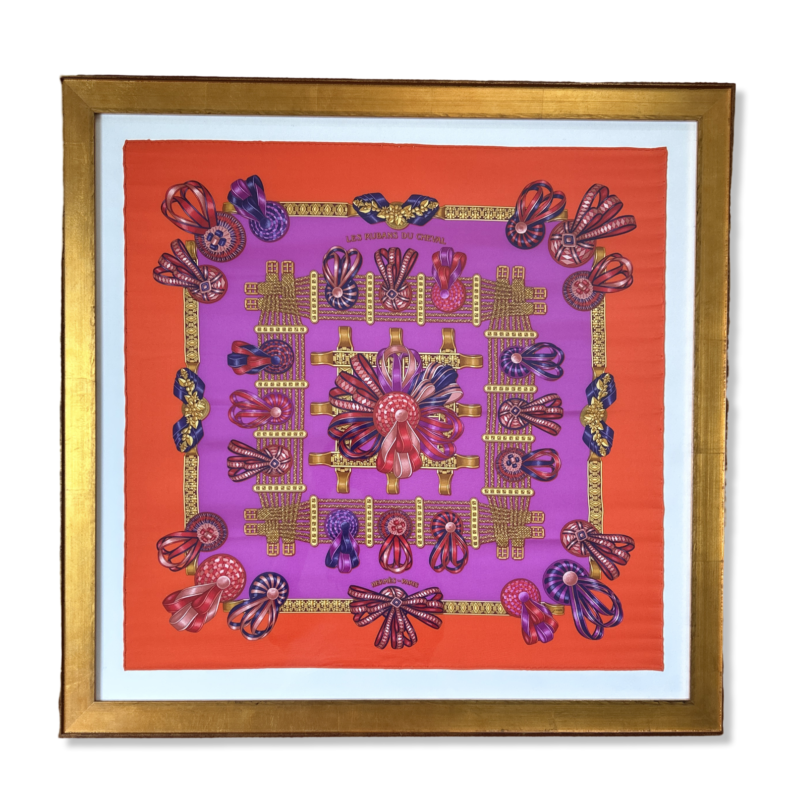 レビュー高評価の商品 Hermes Scarf Hermes Framed Scarf Cheval du Rubans 小物