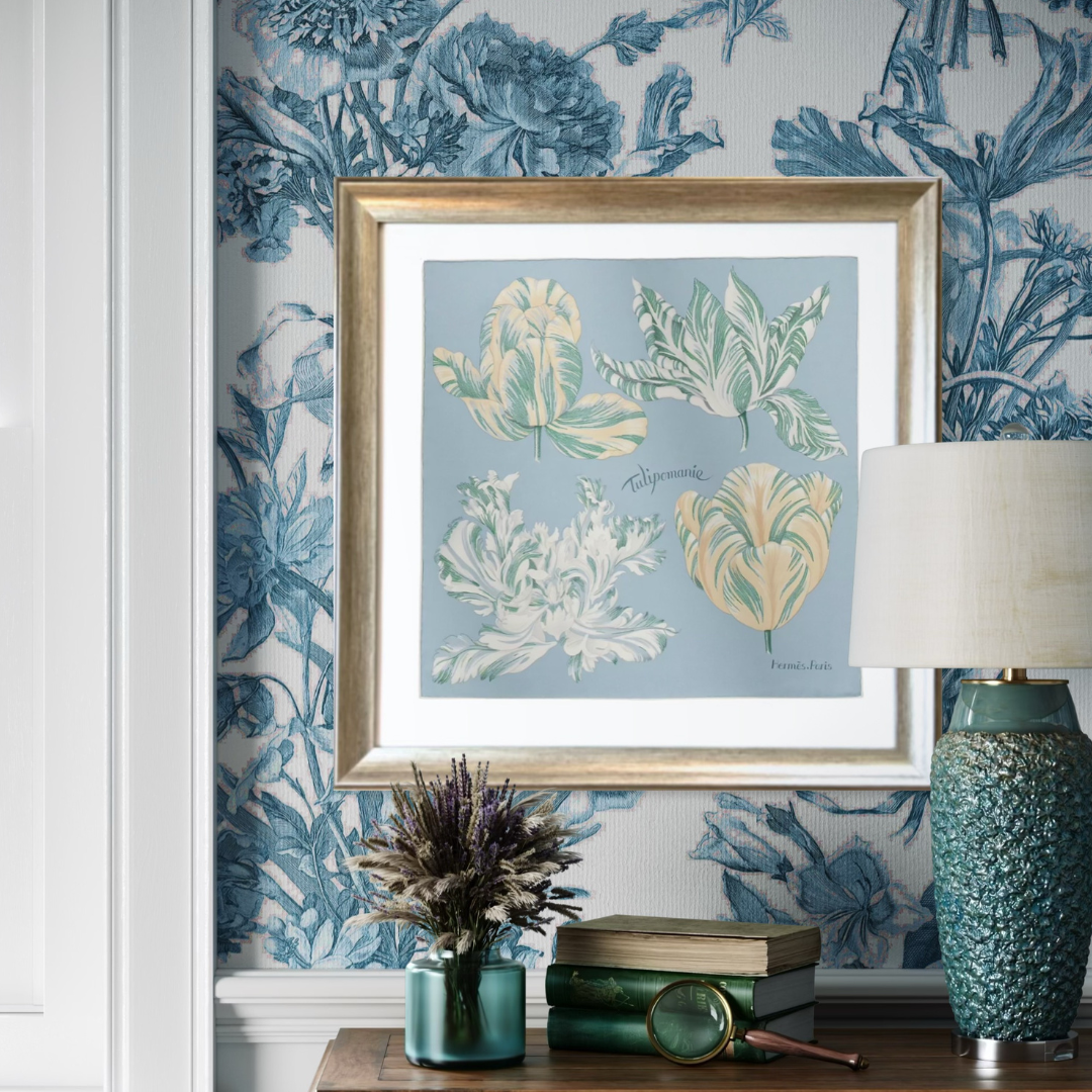 Hermès Tulipomanie Detail Framed Scarf | Vintage Luxe Up