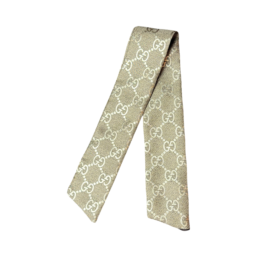 Gucci Metallic Vintage Silk Scarf Link Bracelet