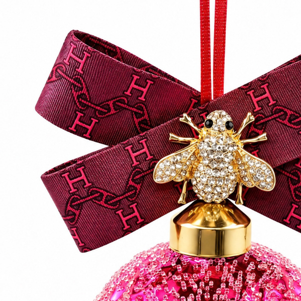 Hermes Red Bumblebee Christmas Ornament | Hermes Christmas