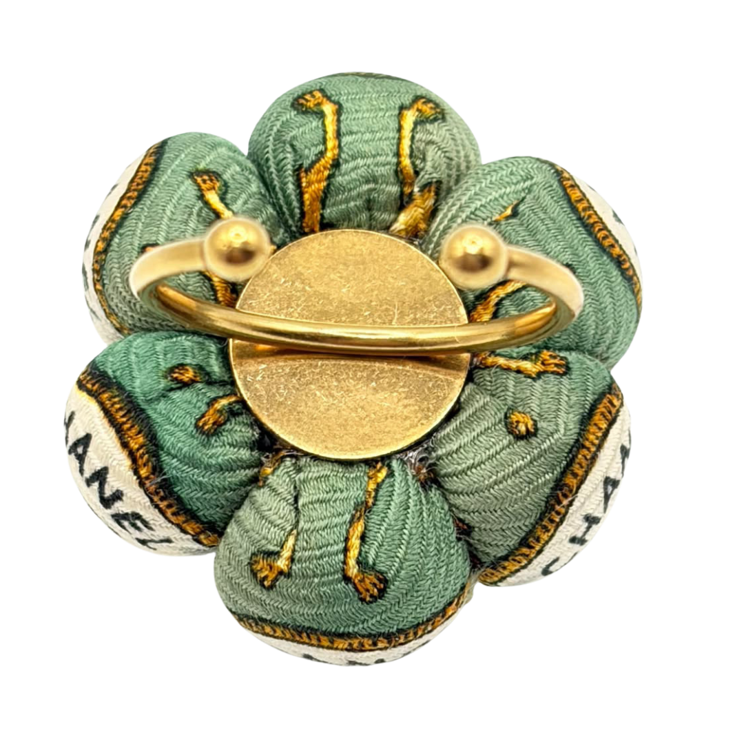 CC Shield Vintage Silk Necktie Ring