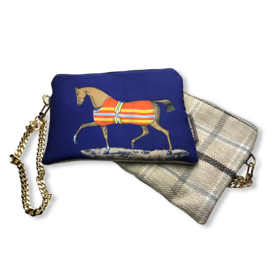 HERMES Couvertures et Tenues du Jour Vintage Scarf Wristlet Bag