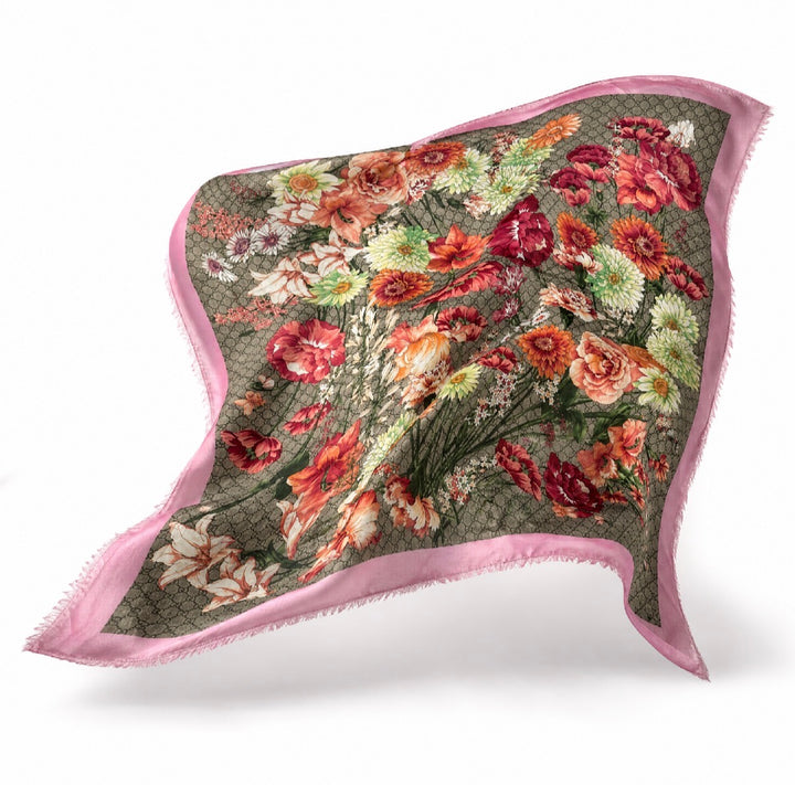 Gucci GG Floral Scarf 