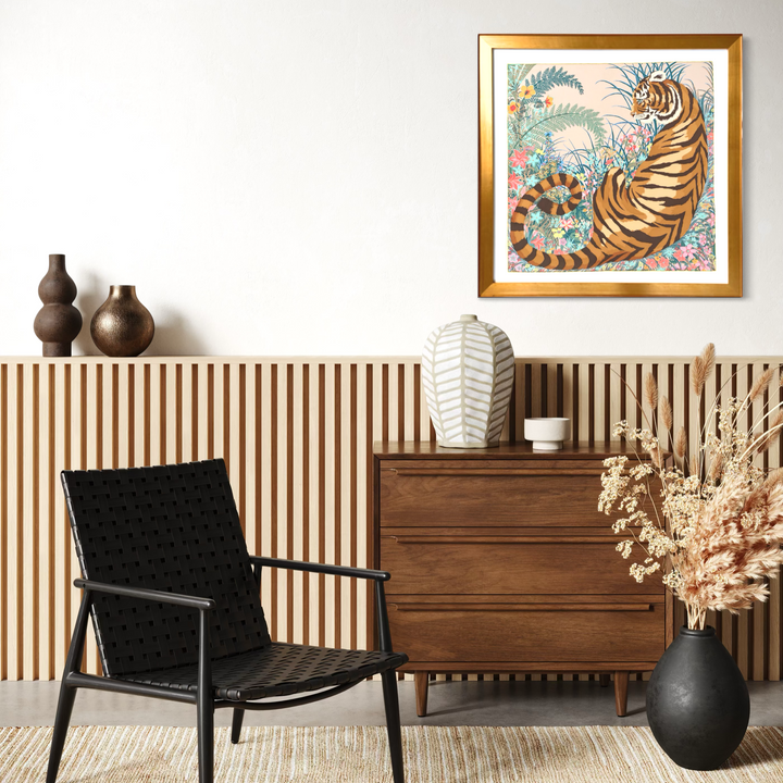 Hermes Tyger Tyger Scarf | Framed Hermes Scarf at Vintage Luxe Up