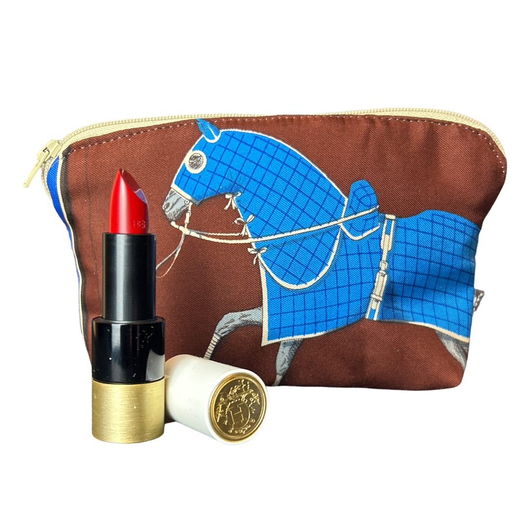 Hermes Couvertures et Tenues du Jour Scarf Beauty Bag at Vintage Luxe Up