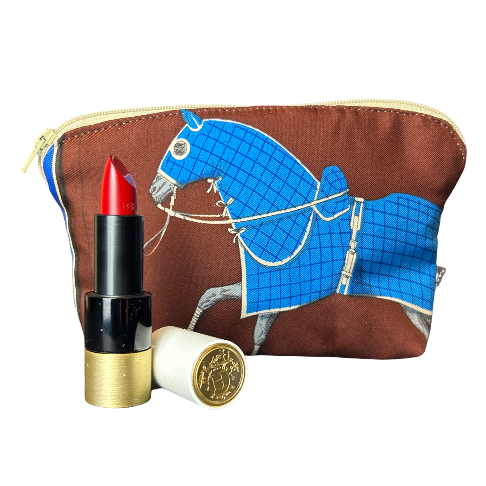 Hermes Couvertures et Tenues du Jour Scarf Beauty Bag at Vintage Luxe Up
