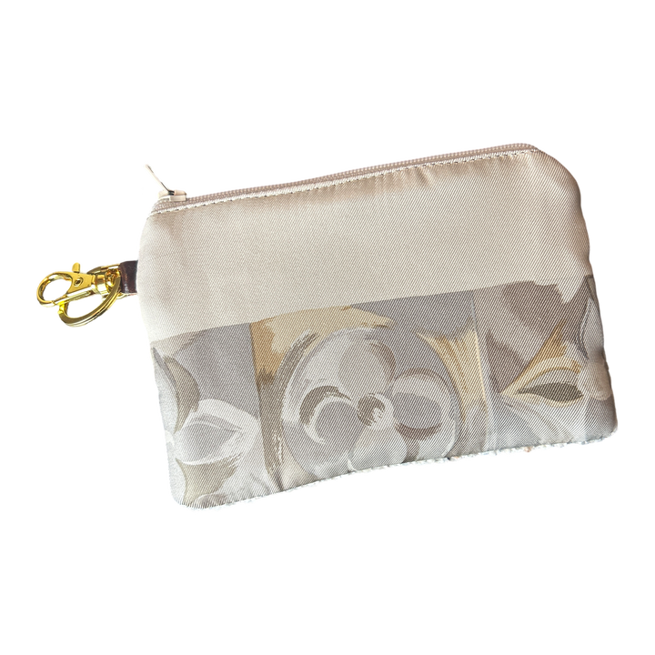 Au Fils du Temps Logo Vintage Silk Scarf Coffee Run Keychain Bag