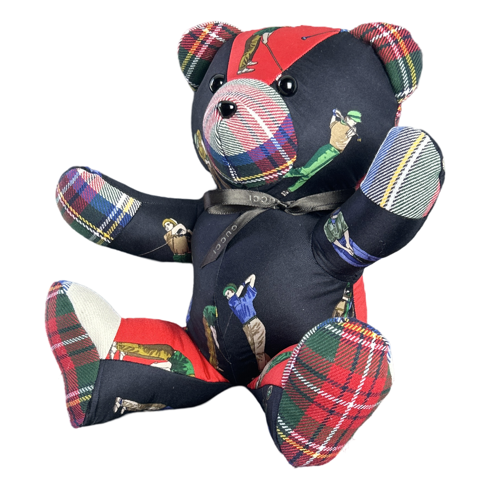 Gucci Golf Scarf Patchwork Teddy Bear at Vintage Luxe Up