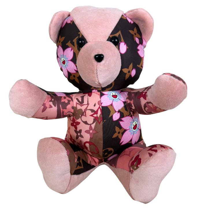 LV Monogram Vintage Silk Scarf Tender Teddy Bear