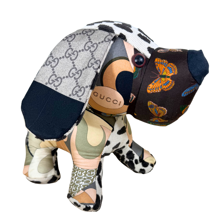 GG Abstract Vintage Silk Scarf Loyal Puppy