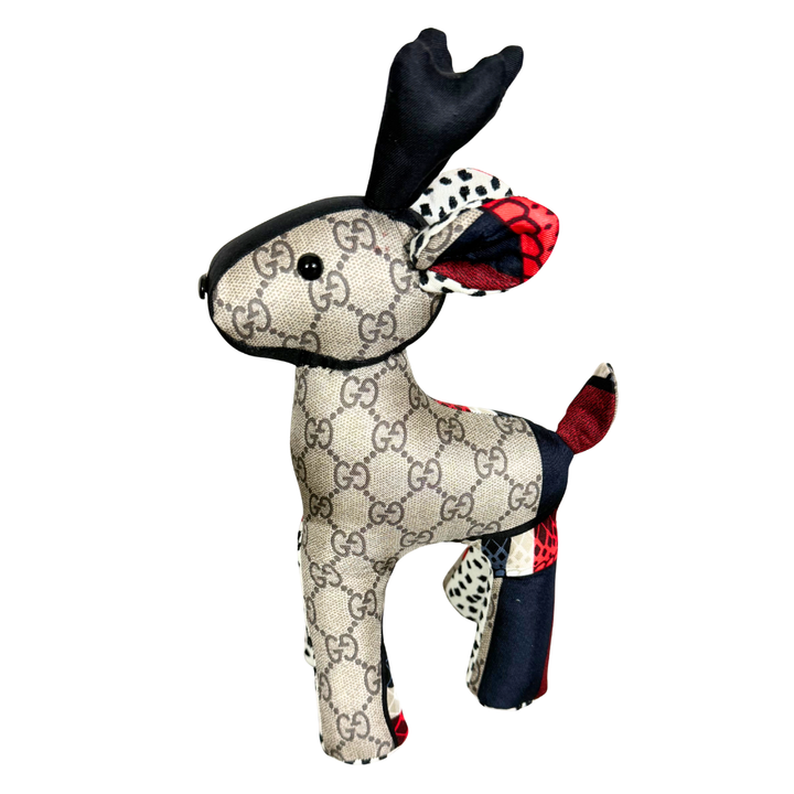 GG Logo Vintage Silk Scarf Guide Reindeer